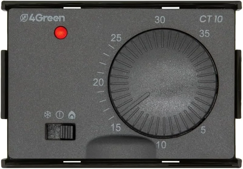 4GREEN CT 10B – Termostato da Incasso 503, Regolazione a Manopola, Controllo Temperatura per Caldaia e Climatizzazione, Alimentazione a Batterie, Frontalini Bianco e Grigio Antracite — Riscaldamento