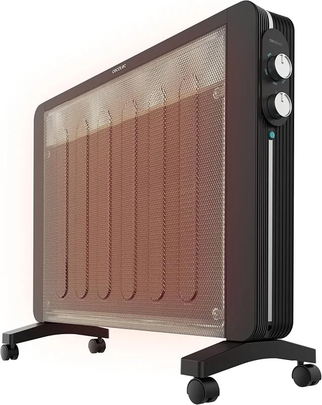 Cecotec Piastra Radiante in Mica Ready Warm 2000 Now. 2000 W, Termostato Regolabile e 2 Livelli di Potenza, Calore Radiante e per Convezione, Area di Copertura 25 m2 — Riscaldamento