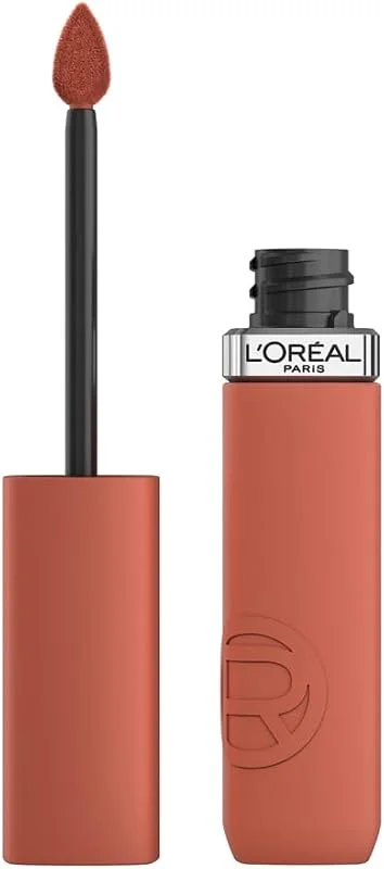 L'Oréal Paris Rossetto Liquido, Colore Intenso, Formula Matte a Lunga Durata, Con Acido Ialuronico, Resistente alle Sbavature, Infaillibile Matte Resistance, Tonalità: 115 Snooze Your Alarm — Trucco