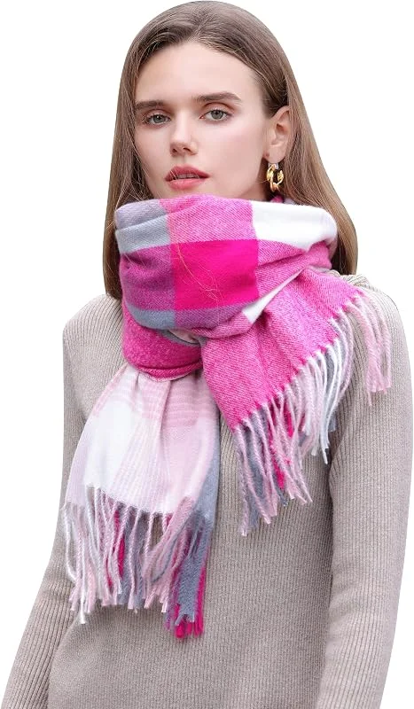 Donna Morbida sciarpa in lana di cashmere Grande scalda Pashminas e avvolgente coperta con stola calda — Abbigliamento riscaldato