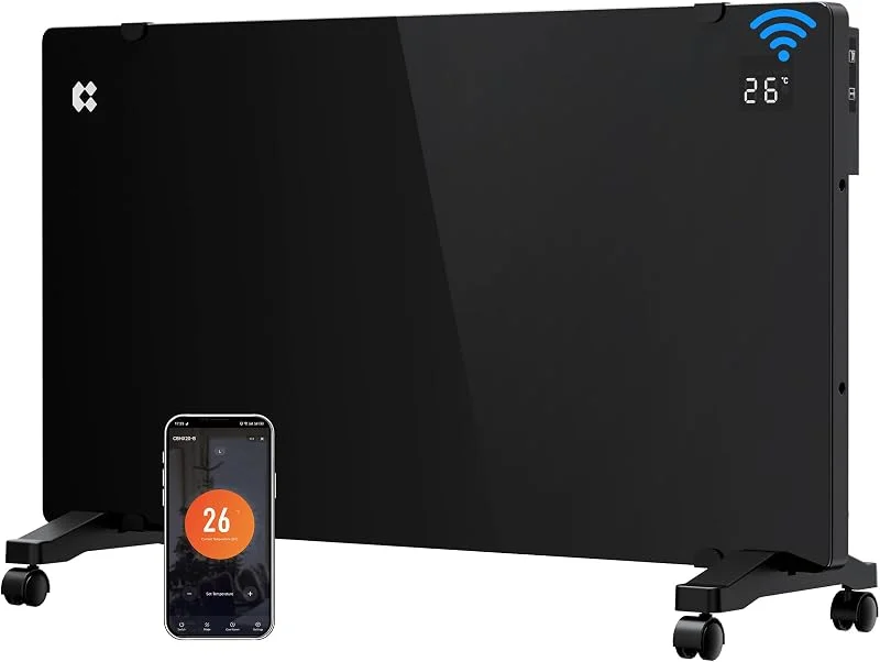 CIARRA CBHX20-B Termoconvettore Elettrico 2000W WiFi da Parete con Ruote — Riscaldamento