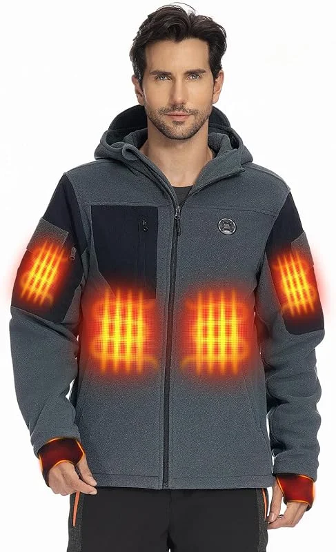 KEMIMOTO Giacca Termica Tattica Uomo con Telecomando App, 8 Zone di Riscaldamento, Giacca Riscaldata con batteria da 2 mAh — Abbigliamento riscaldato