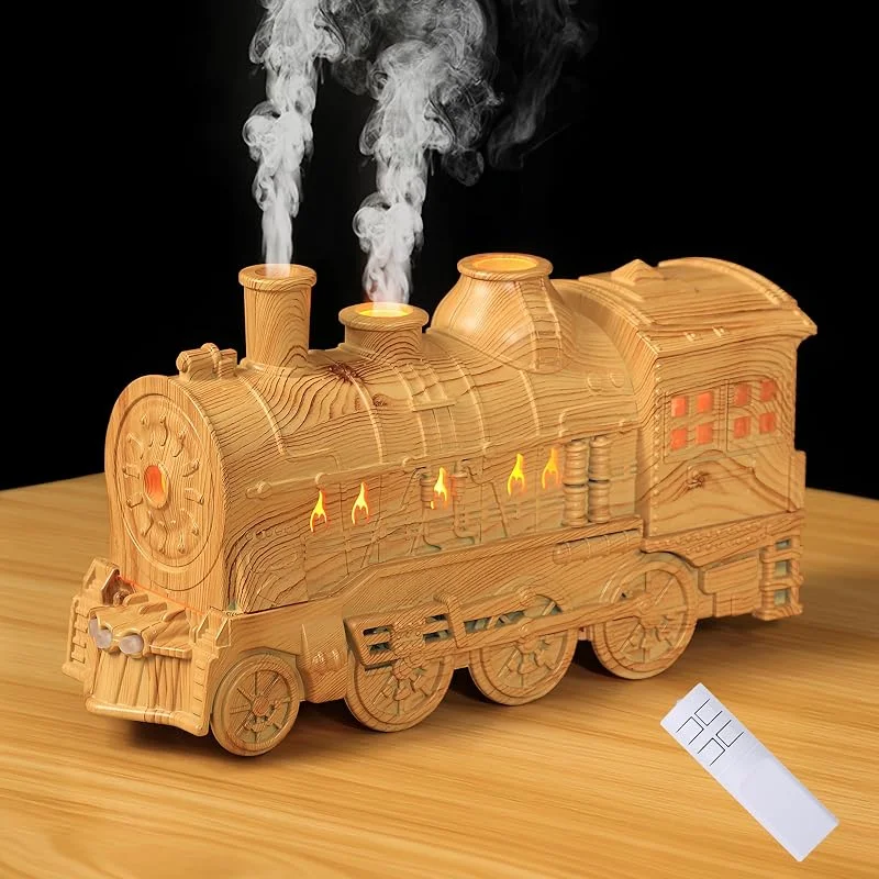 Umidificatore a Forma di Treno, 300 ml Diffusore Ambiente con Luce