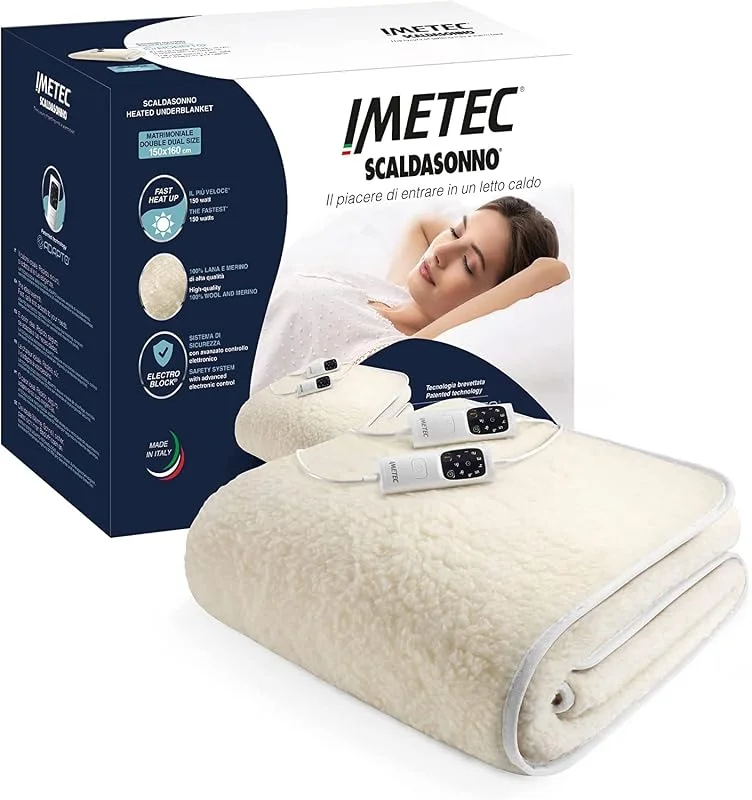 Imetec Scaldasonno Adapto – Scaldaletto matrimoniale 150x160 lana merino — Riscaldamento