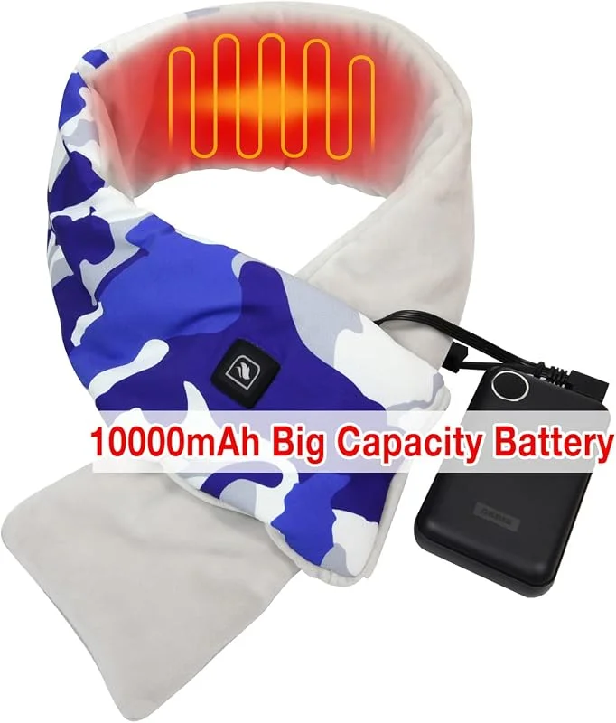 DUKUSEEK Involucro riscaldato, sciarpa riscaldante elettrica calda pad per sollievo dal dolore al collo W, 10000mah ricaricabile USB alimentato a batteria — Abbigliamento riscaldato