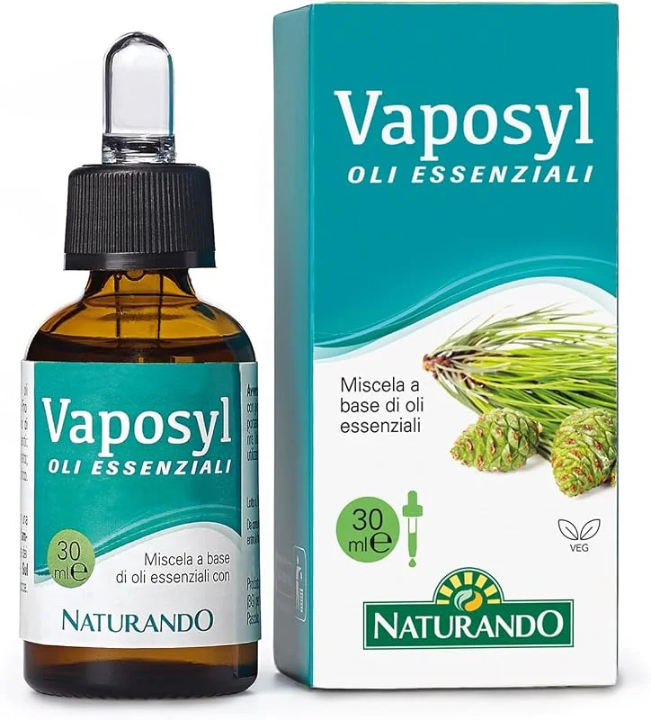 Naturando Vaposyl miscela di oli essenziali Eucalipto, Menta, Pino Mugo, Cajeput e Timo ad effetto balsamico - 30 ml — Umidificatore