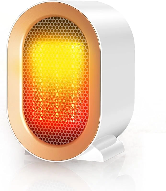 1200W Stufetta Elettrica da Bagno, Stufa Elettrica Basso Consumo, Termoventilatore Ceramico PTC, 2 Velocità, Silenzioso, Protezione Surriscaldamento e Ribaltamento, per Camera, Ufficio, Blu