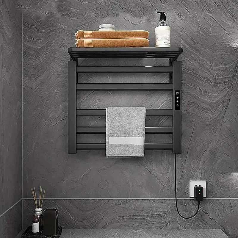 VOYADE Portasciugamani Elettrico, Stufa Elettrica per Il Bagno, Portaoggetti per Il Bagno, Riscaldamento A Temperatura Costante, Risparmio Energetico, Interruttore A Un Pulsante, Black