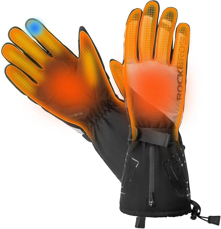 ROCKBROS Guanti da Ciclismo Riscaldati, Guanti Invernali, Guanti Termici, Adatto per Sci Ciclismo, con Touchscreen, per Donna Uomo — Abbigliamento riscaldato