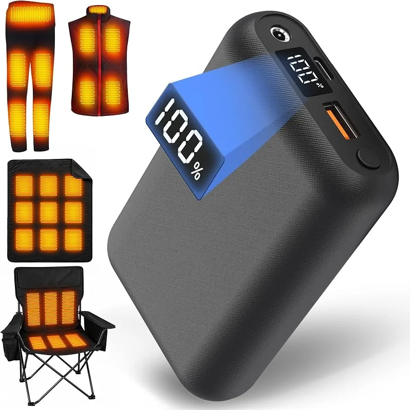 7, 4V 20000mAh Power Bank per Gilet Riscaldato, Giacca, Pantaloni e Coperta — Abbigliamento riscaldato
