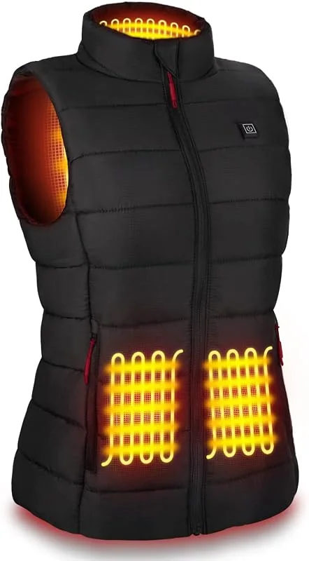 AGUG Gilet Riscaldato per Donna, Uomo, Giubbotto Riscaldante Elettrico 3 Livelli Di Temperatura Lavabile Giacca Riscaldabile per Inverno Caccia Moto Lavoro All'aperto Campeggio Ciclismo (No Batteria) — Abbigliamento riscaldato