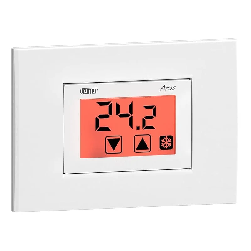 Vemer VE459400 AROS Termostato Touch Screen da Incasso e Alimentazione 230V, Bianco e Grigio Antracite. — Riscaldamento