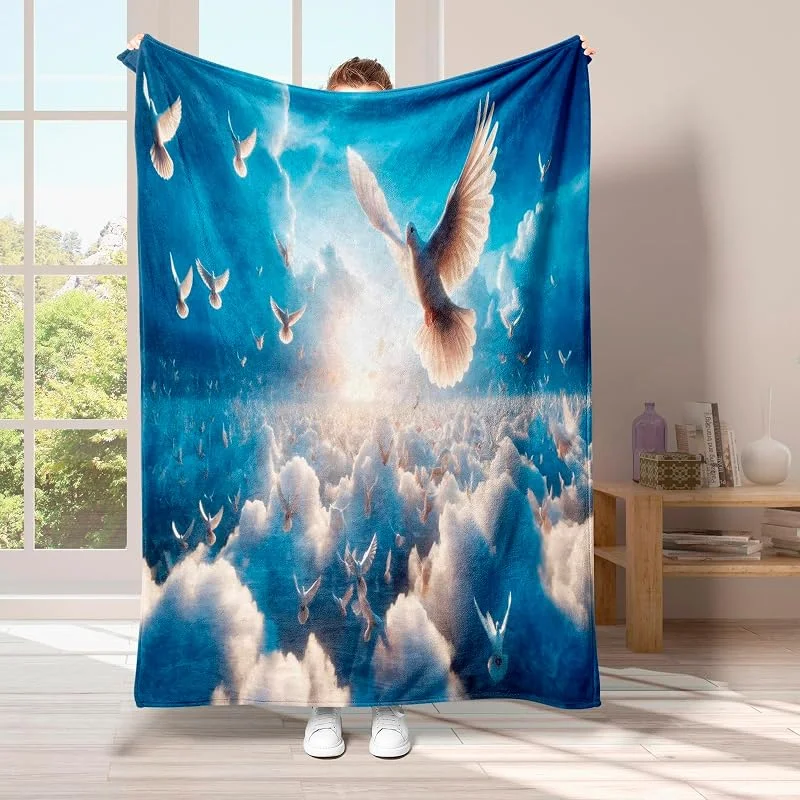 Uccello Coperta di Flanella 220x240cm, Nuvola Blanket Morbido Caldo e Confortevole, Modello di Copert con Stampa 3D, Adatto a Tutte le Stagioni — Riscaldamento