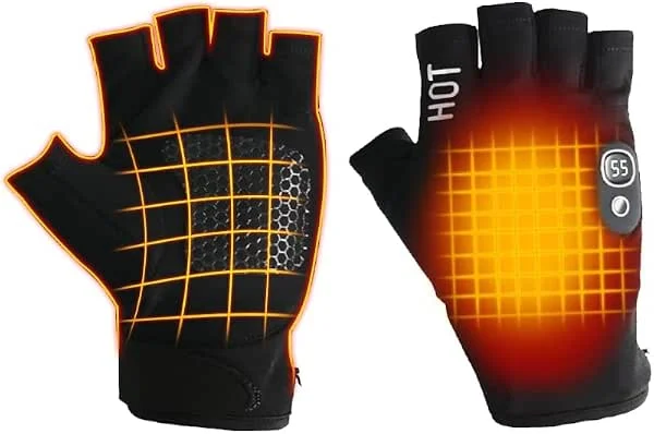 OBEST Guanti Riscaldabili Invernali per Uomo, Donna, Guanti Mezze Dita Riscaldati 3 Livello, Ricarica USB, Riscaldamento Continuo per 4 Ore, Impermeabili, Idea per Corsa, Ciclismo, Arrampicata, Lavoro, Sci — Abbigliamento riscaldato
