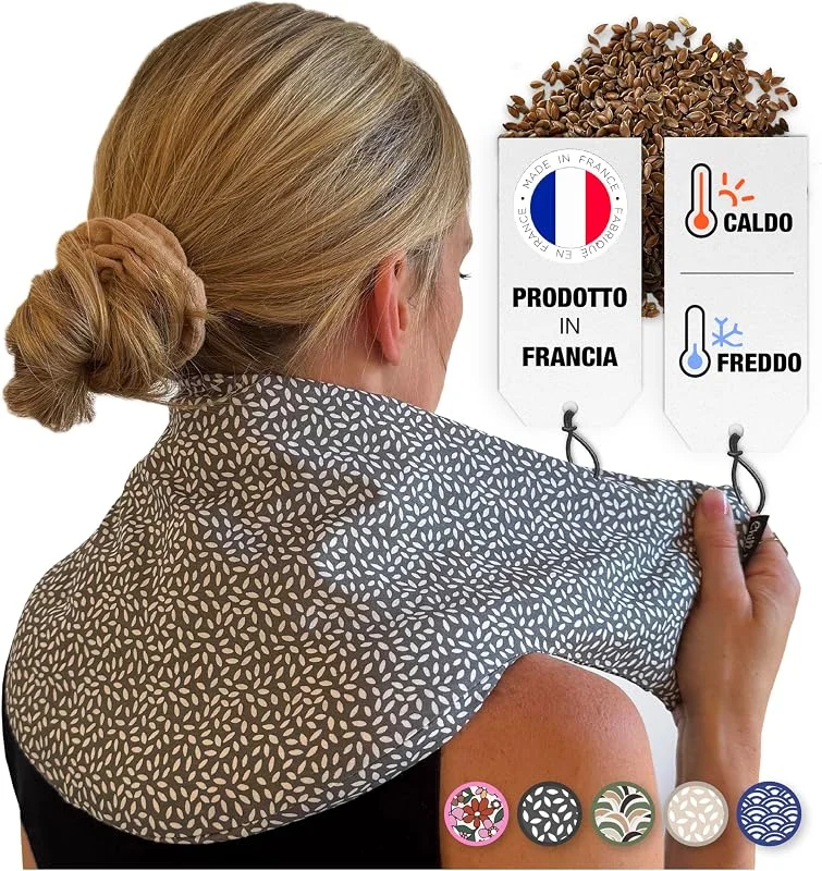 Chill&Rest - Cuscino termico microonde - cuscino riscaldante cervicale - semi di lino - cuscino riscaldabile - dolore cervicale - termoforo lombare - Grigio - La Anthracite — Riscaldamento