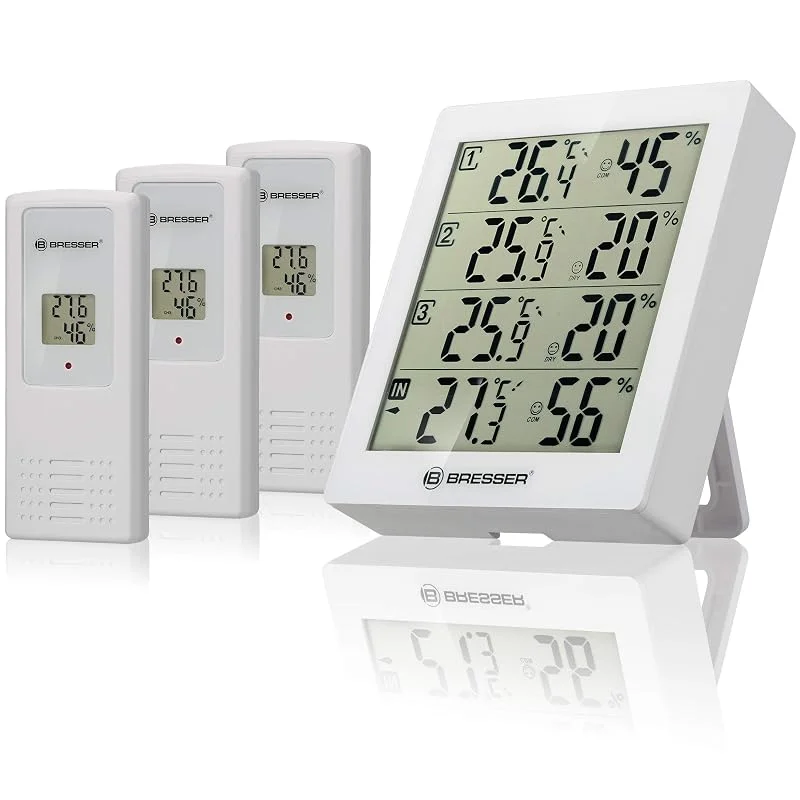 BRESSER Hygro Quadro Termoigrometro con 4 misurazioni indipendenti — Umidificatore