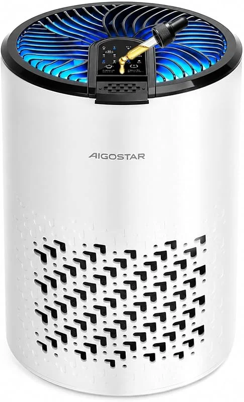 Aigostar Purificatore d'Aria HEPA con Carboni Attivi per Camera da Letto — Umidificatore