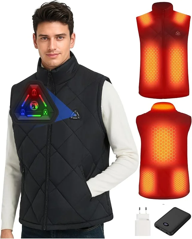CYCYHEAT Gilet Riscaldato Donna 7, 4V con Tecnologia al Carbonio — Abbigliamento riscaldato