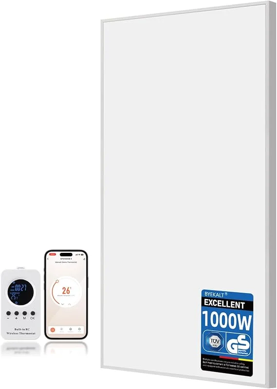 Pannello Radiante Infrarossi 1000W, Stufetta Elettrica da Soffitto — Riscaldamento
