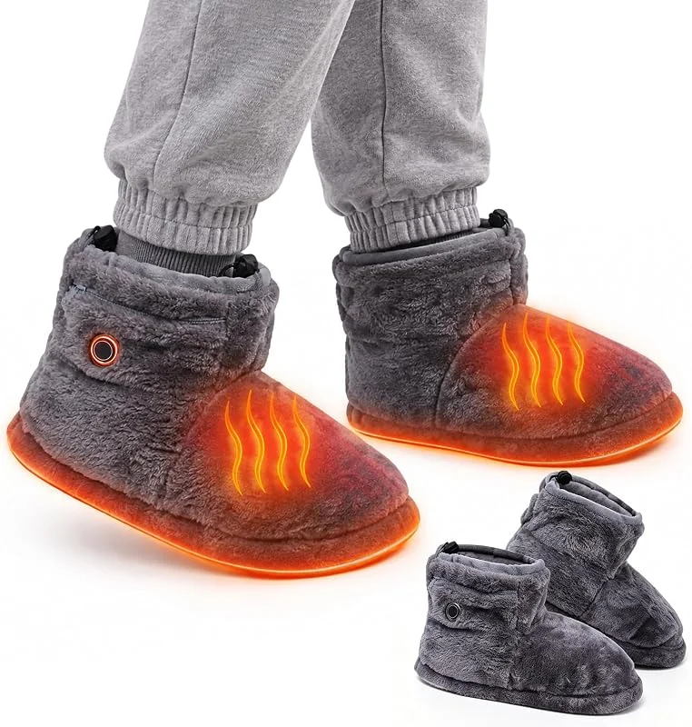 Pantofole riscaldabili, 5 livelli di calore, USB, in peluche — Riscaldamento