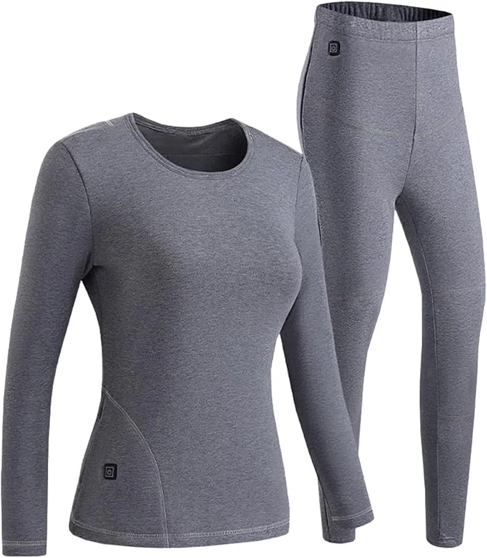 Generisch Set di biancheria intima termica intelligente USB da donna, in cotone con peluche, resistente al freddo, 11 zone — Abbigliamento riscaldato