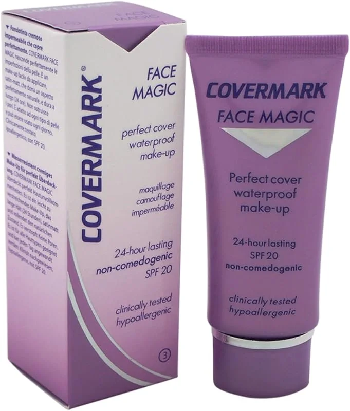 Covermark Fondotinta Waterproof Face Magic, Ipoallergenico e Non Comedogenico, SPF 20, Per Tutti i Tipi di Pelle, Formula Cremosa e Senza Acqua, Colore 6, Formato 30 ml — Trucco