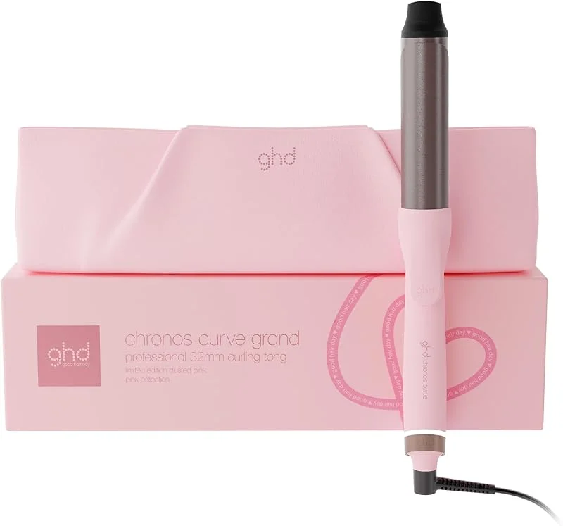 ghd Chronos Curve Grand Tong, Arricciacapelli Professionale 32 mm, Onde e Ricci Voluminosi, 50% più Luminosi Senza Effetto Crespo, Per Capelli Medi e Lunghi, Zero Danni da Calore Estremo
