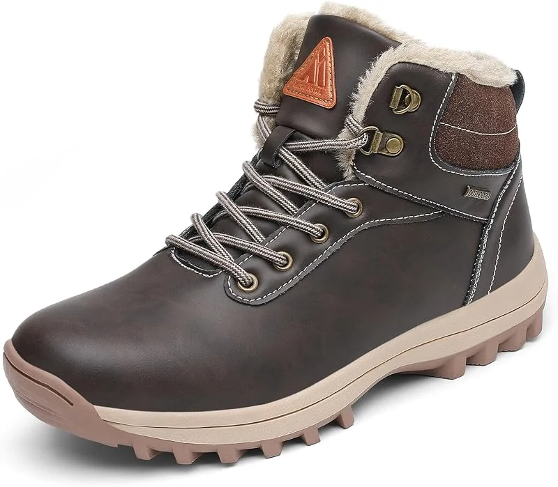 Mishansha Stivali da Neve Uomo Inverno Scarpe Pelliccia Donna Caldi Scarponcini Trekking Imbottiti 36-48 — Abbigliamento riscaldato