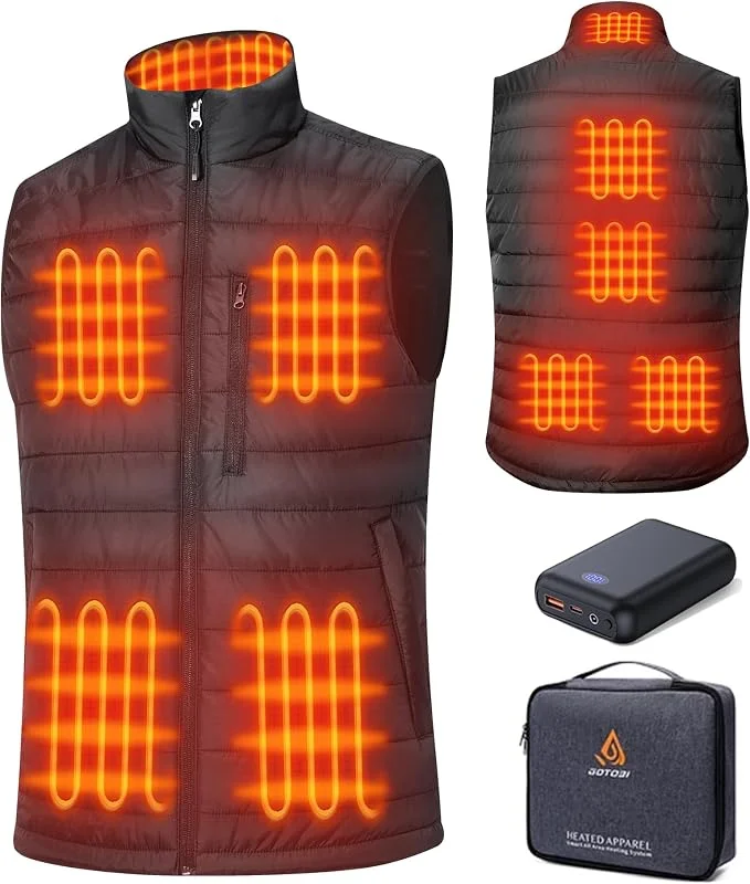 Gilet riscaldato da uomo con batteria da 16000 mAh, 9 zone 3 livelli di — Abbigliamento riscaldato