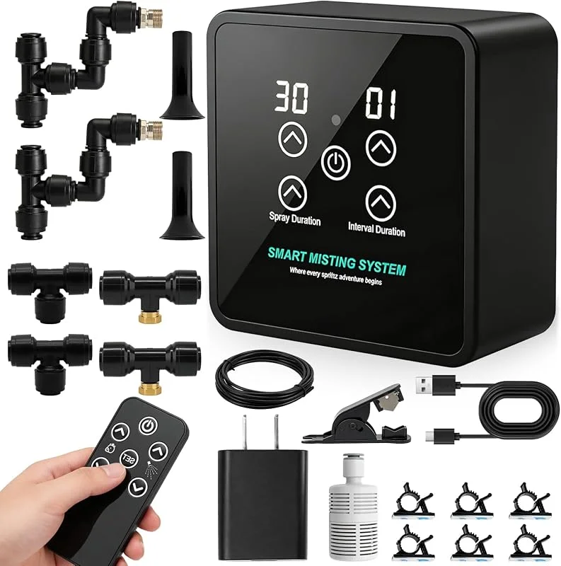 Sistema di Nebulizzazione per Terrario Intelligente, Umidificatore per Rettili con Timer e Ugelli 360° Regolabili - Nebulizzatore per Anfibio, Rettili, Piante e Foresta Pluviale Indoor