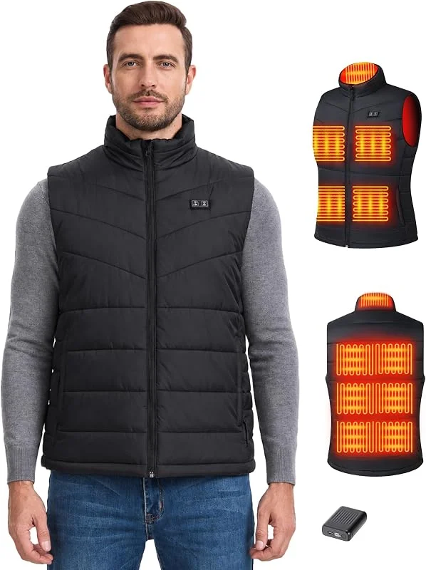 Gilet Riscaldato Uomo 7, 4 V con Batteria 18400 mAh, 11 Zone — Abbigliamento riscaldato