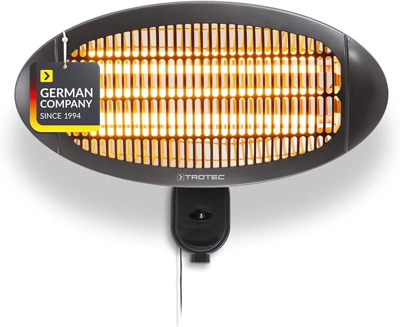 TROTEC Stufetta a raggi infrarossi IR 2000 S Stufa (2.000 Watt) faretto riscaldante al quarzo, ideale per terrazze — Riscaldamento