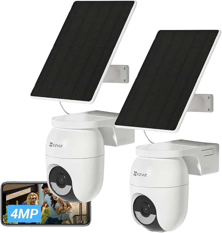 EZVIZ 2K⁺ Kit da 2, Telecamera WiFi Esterno Senza Fili con Pannelli Solari — Riscaldamento