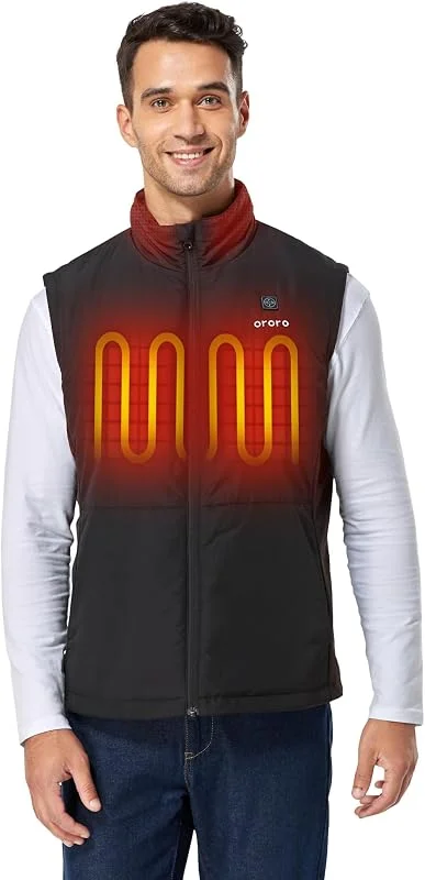 ORORO Gilet da golf riscaldato da uomo con maniche con cerniera, giacca leggera riscaldata per golf con batteria — Abbigliamento riscaldato