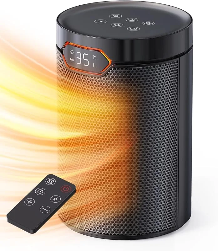 QEXREED Stufetta Elettrica Basso Consumo, 1500W, PTC — Riscaldamento