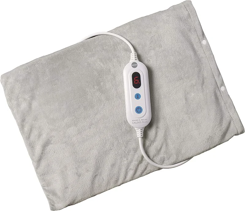 MACOM, Termoforo, Riscaldamento Ultra Rapido, 100W, 6 intensità di calore, tessuto morbido e sfoderabile, colore grigio, Dimensione 40X30 cm, Enjoy & Relax 934 Caldus Plus