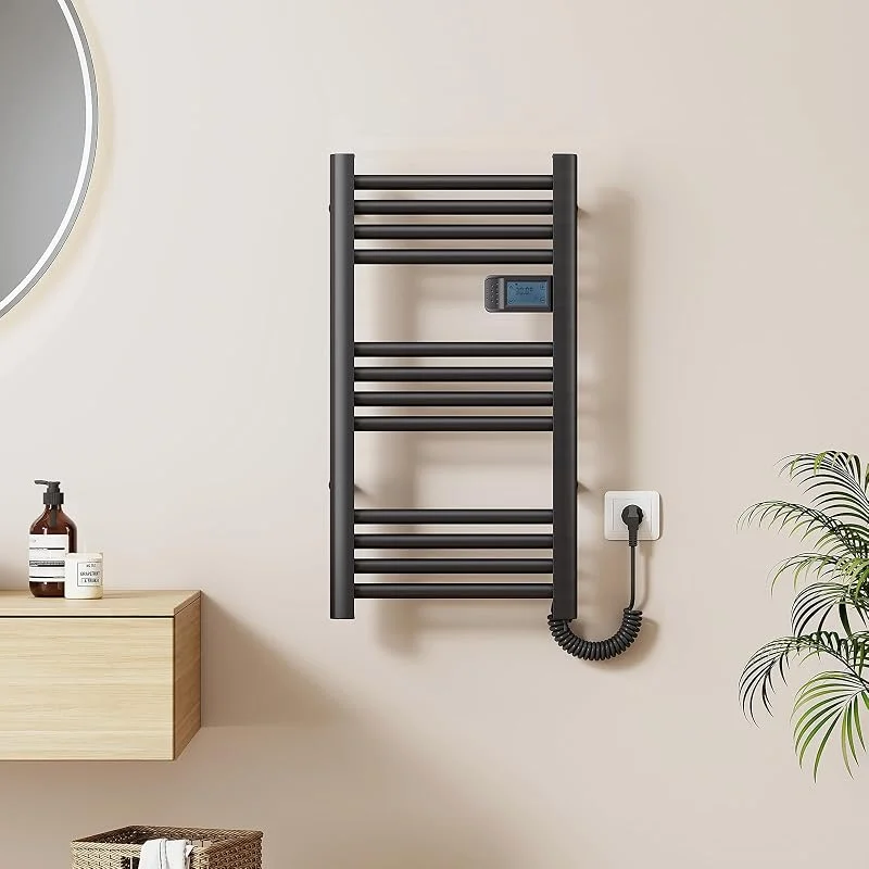 EMKE Scaldasalviette Elettrico 750 x 400 mm, Nero 180 W — Riscaldamento