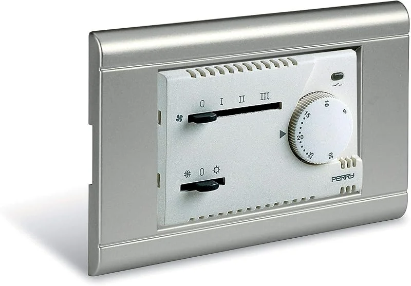 Perry 1TITEF365, MC Termostato per Fan Coil da Incasso, Bianco — Riscaldamento