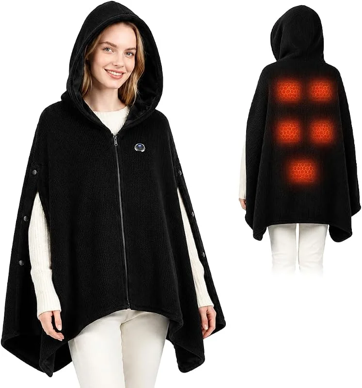 Coperta riscaldata elettrica USB con cappello e 3 livelli di temperatura e — Abbigliamento riscaldato