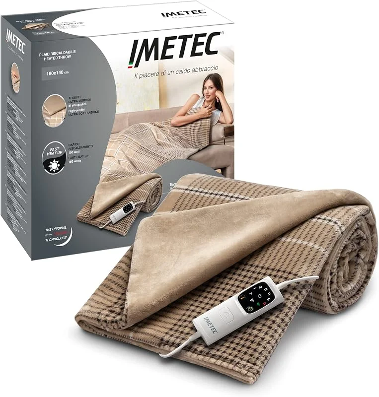 Imetec CaldoPlaid Elegance – Coperta riscaldante 180x140 cm — Riscaldamento