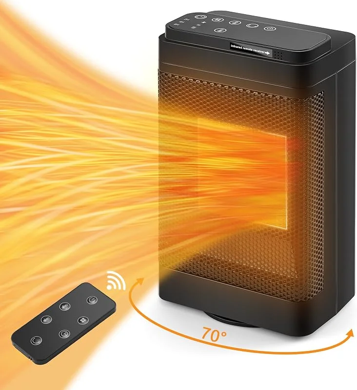 Stufetta Elettrica Basso Consumo 1500W con Telecomando, 3 Modalità — Riscaldamento