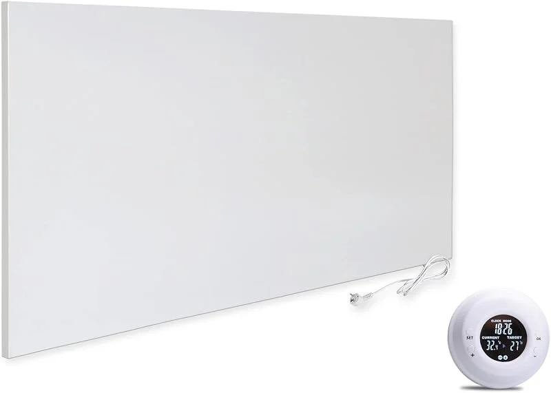VIESTA® H700 Riscaldamento a infrarossi 700 W – Pannello 60×120 cm, Carbon Crystal, senza cornice, parete, soffitto, IP20, TÜV, GS, protezione surriscaldamento, incl. termostato wireless TH20