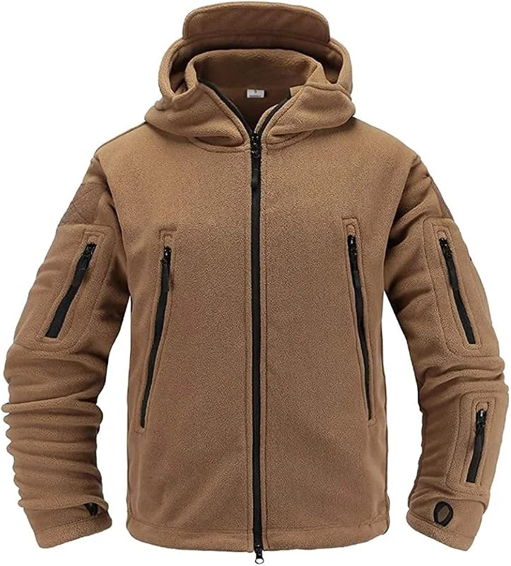 Memoryee Uomo Giacche Antivento Giacca in Pile Outdoor Militare Caldo Cappotto — Abbigliamento riscaldato