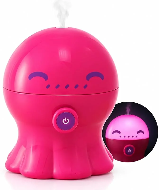 POLLY Umidificatore Ambiente Bambini 300ml con Luce Notturna e Timer Diffusore per Ambienti di Aromi e Oli Essenziali Umidificatore Ambiente Ultrasuoni Aromaterapia Autospegnimento Rosa Gisa Wellness