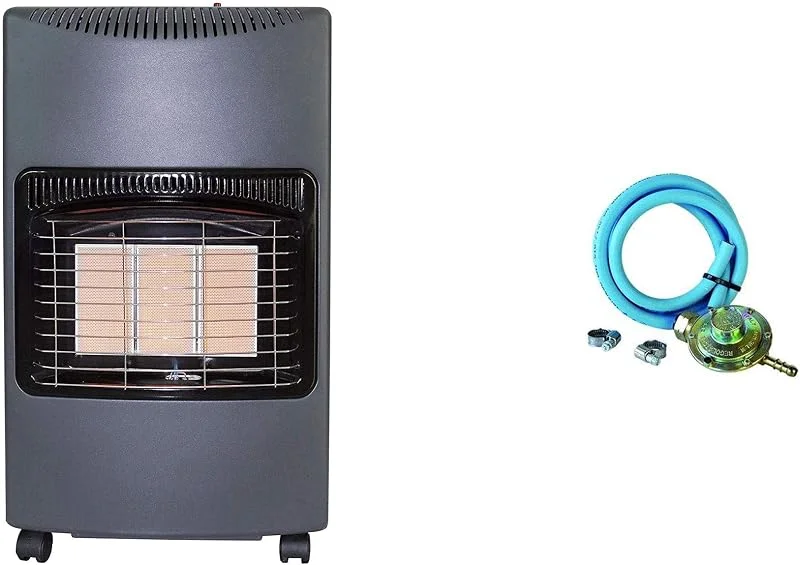 XONE Kit Stufa GPL + REGOLATORE Bassa Pressione Fissa + Fascette, Potenza Stufa da 1.5kw a 4.1kw, Pressione Gas 28-30 mbar, Riscaldamento rapido, Risparmio energetico