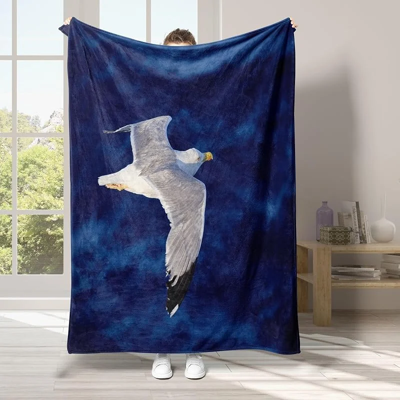 Uccello Coperta di Flanella 220x240cm, Oceano Blanket Morbido Caldo e Confortevole, Modello di Copert con Stampa 3D, Adatto a Tutte le Stagioni — Riscaldamento