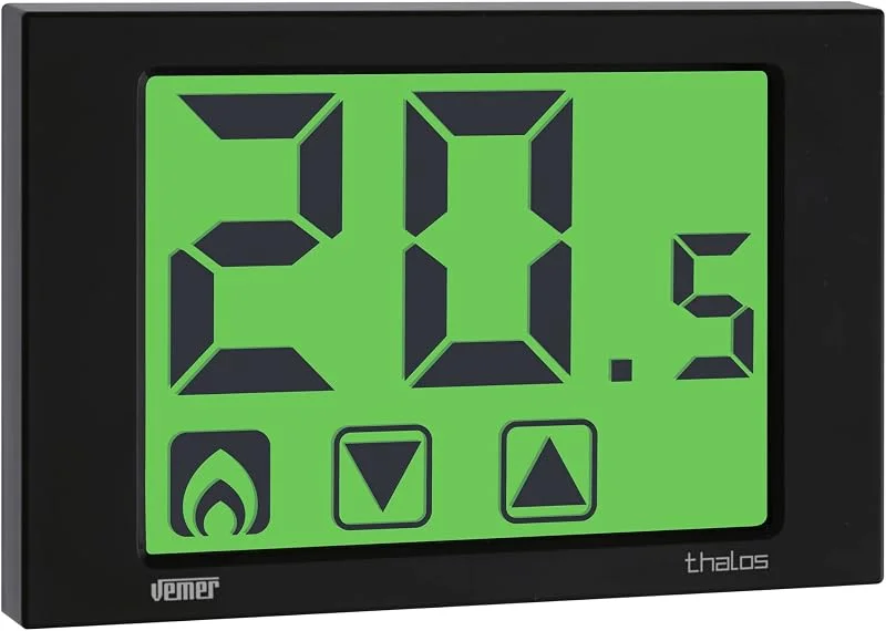 VEMER VE435400 THALOS - Termostato Ambiente da Parete, Display Touch Screen, Alimentazione 230V, Nero — Riscaldamento