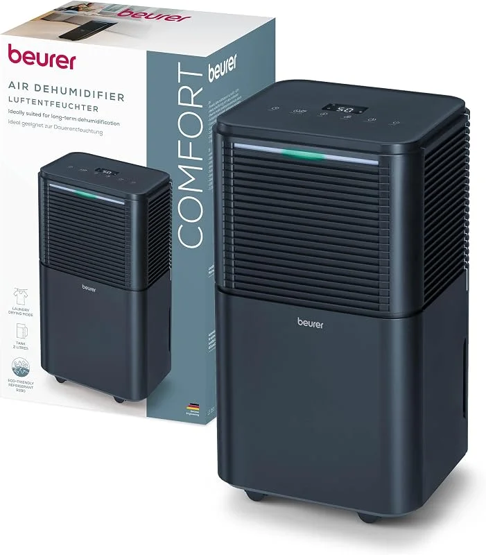 Beurer IL 250 Deumidificatore elettrico, 20 l, 24 h, con modalità automatica, ideale per deumidificazione permanente, particolarmente silenzioso in modalità notturna, contro muffe e odori