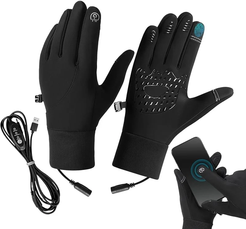 Guanti riscaldati da donna antivento USB plug-in invernali guanti — Abbigliamento riscaldato