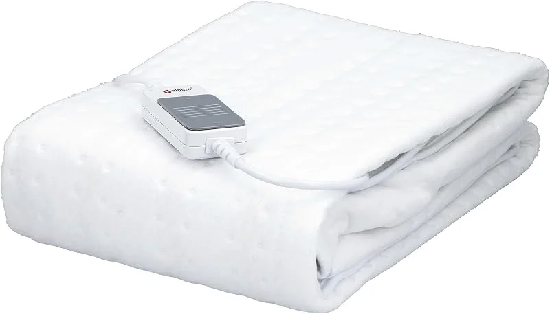 alpina Coperta Elettrica 1 Persona - Coperta Riscaldante Elettrica - 3 Livelli - Plaid Riscaldante Lavabile - Termica Riscaldante - con Telecomando — Riscaldamento